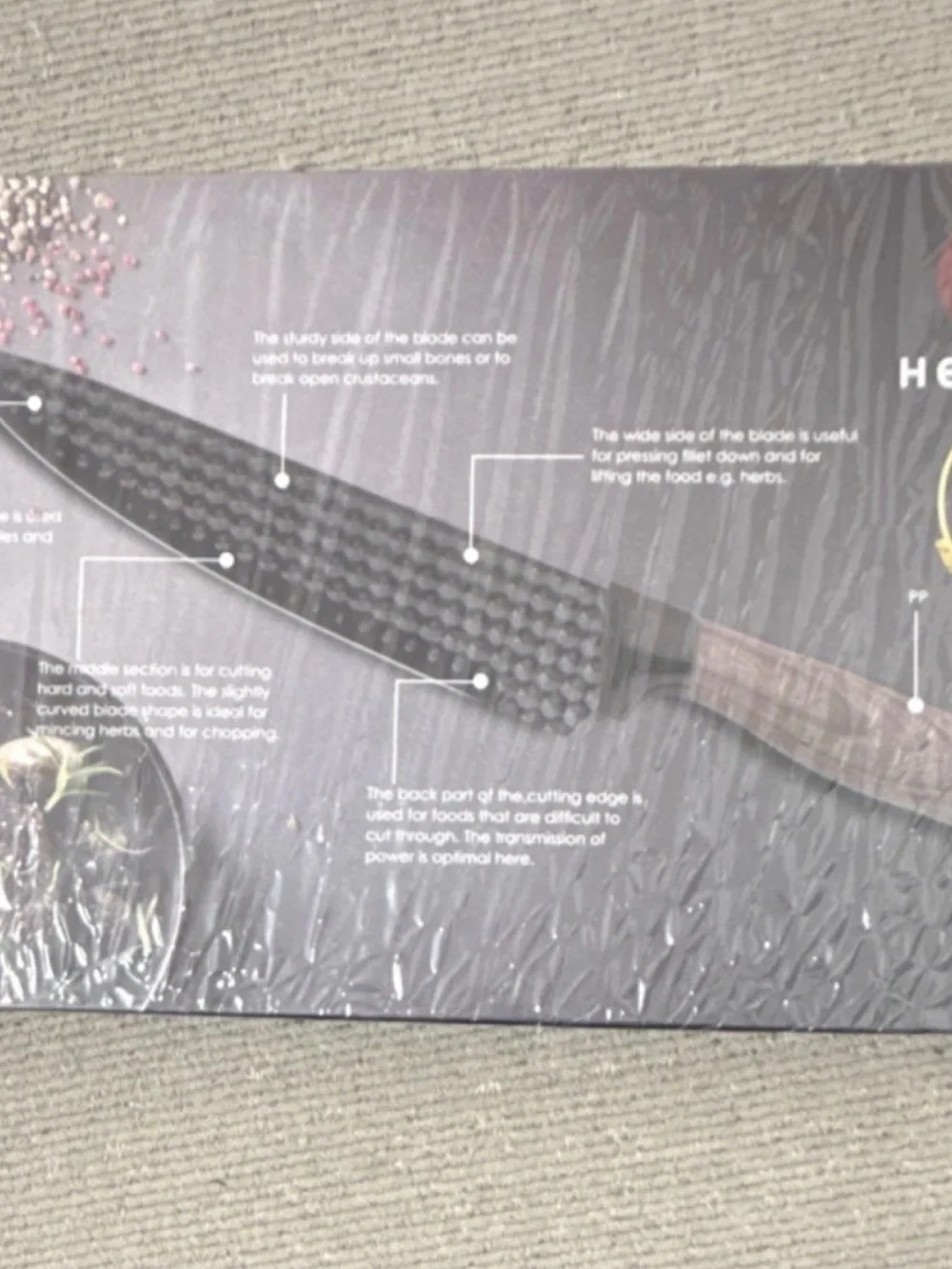 HEESEM Kitchen Knife Set 6pc Stainless Steel Wood Handle Cleaver Scissors